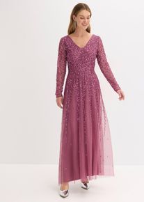 bonprix Abendkleid mit Paillettenstickerei, lila, Gr.44, Stylisches Kleid mit moderner Passform