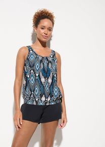 bonprix Oversize-Tankini (2-tlg.Set) mit Panty, schwarz, Gr.52, Oversize-Tankini mit bedeckender Pantyhose