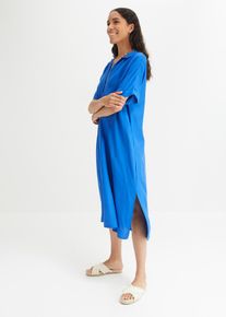 bonprix Blusenkleid mit Taschen, blau, Gr.50, Flie&szlig;endes Blusenkleid in trendiger Farbe, aus Viskose