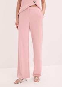 bonprix Marlenehose, rosa, Gr.42, weit geschnittene Marlenehose aus leicht strukturiertem Jersey mit Gummibund
