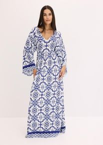 bonprix Maxikleid aus softem Viskose-Mix, wei&szlig;, Gr.44/46 (L), bedrucktes Maxikleid aus softem Viskose-Mix, aus Viskose