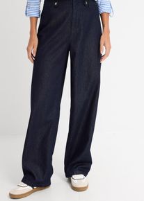 bonprix Loose Straight-Jeans High Waist, blau, Gr.36, Loose Straight-Jeans High Waist, 66% Baumwolle