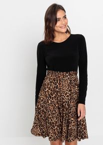 bonprix Minikleid mit Print, schwarz, Gr.40/42 (M), Feminines Minikleid