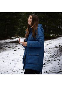 LANDS' END Wasserabweisender Baumwoll-Parka mit Webpelzfutter, Damen,  Blau, by Lands' End