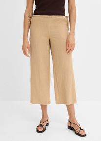 bonprix Culotte aus Viskose-Mix, beige, Gr.44, L&auml;ssige Culotte mit Bequembund