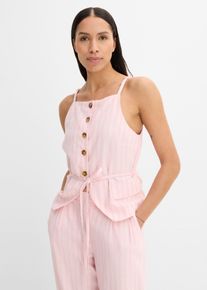 bonprix Blazerweste aus k&uuml;hlendem Leinen-Mix, rosa, Gr.40, Blazerweste mit Bindedetail aus k&uuml;hlendem Leinen-Mix, aus Leinen,Viskose