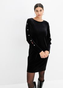 bonprix Minikleid, schwarz, Gr.40/42 (M), elegantes Samtkleid