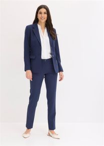 bonprix Hosenanzug, blau, Gr.42, Klassischer Hosenanzug bestehend aus komfortabler Anzugshose und geschmackvollem Blazer