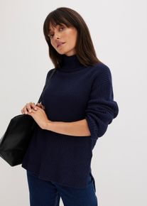 bonprix Rollkragenpullover aus reiner Baumwolle, blau, Gr.36/38 (S), Circular Collection &ndash; Mit Baumwolle f&uuml;r den Recycling-Kreislauf designt, aus 100% Baumwolle