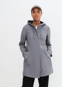 bonprix Softshell-Parka mit Kapuze, grau, Gr.56, Bequemer Softshell-Parka mit Kapuze und praktischen Taschen