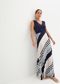 bonprix Maxikleid aus softem Viskose-Mix, blau, Gr.36/38 (S), sommerliches Maxikleid mit bedrucktem Rock, aus Viskose