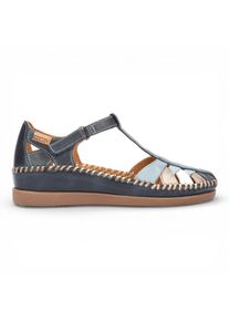 Pikolinos Damen-Keilsandalen aus ozeanblauem Leder - Cadaques