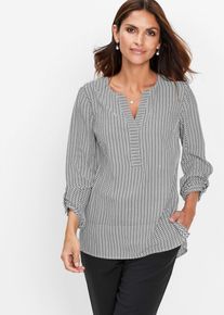 bonprix Tunika, schwarz, Gr.36, Zeitlose Blusen-Tunika mit V-Ausschnitt
