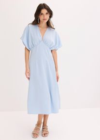 bonprix Midikleid aus gl&auml;nzendem Satin, blau, Gr.50, elegantes Midikleid im Empire-Stil