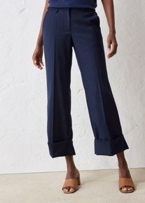 bonprix Flared Hose mit Wollanteil, blau, Gr.48, elegante flared Hose mit Wollanteil