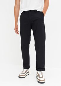 bonprix Relaxed Fit Stretch-Chinohose Straight, schwarz, Gr.46, Modische Chinohose in Relaxed Fit, aus 100% Baumwolle