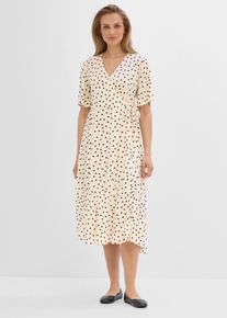 bonprix 2-in-1 Umstands- und Stillkleid aus leichtem Viskose- Crepe, beige, Gr.38, Festliches P&uuml;nktchenkleid f&uuml;r die Schwangerschaft und danach