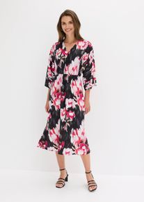 bonprix Midikleid aus flie&szlig;endem Viskose-Mix, schwarz, Gr.36, feminines Midikleid aus flie&szlig;endem Viskose-Mix mit floralem modischen Print