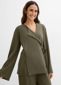 bonprix Blusenshirt mit Bindeband aus Viskose-Mix, gr&uuml;n, Gr.36/38 (S), Blusenshirt mit Bindeband aus flie&szlig;endem Viskose-Mix, aus Viskose