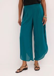 bonprix Palazzo-Hose mit Schlitz, petrol, Gr.52, Sommerliche Palazzo-Hose mit seitlichem Schlitz