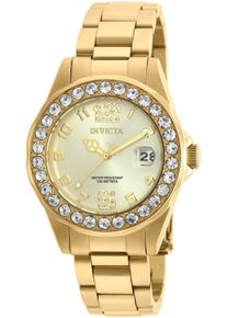 Invicta Pro Diver 21397 Damenarmbanduhr - Quartz Bewegung - Edelstahl mit Goldenem Zifferblatt - 38 mm