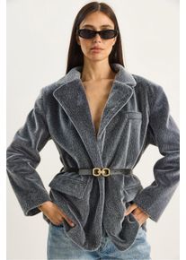Samtjacke mit G&uuml;rtel