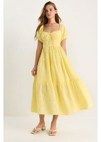 Gesticktes Herzkragen-Maxikleid