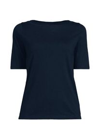 LANDS' END Supima-Shirt mit ellbogenlangen &Auml;rmeln, Damen,  Blau, Baumwolle, by Lands' End