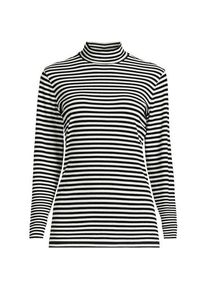 LANDS' END Stehkragen-Shirt, Damen,  Schwarz, Baumwolle, by Lands' End