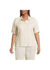LANDS' END Kurzarm-Leinenbluse mit Dolman&auml;rmeln, Damen,  Beige, Leinen, by Lands' End