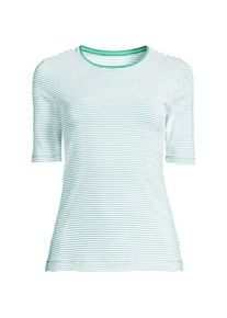 LANDS' END Shirt aus Baumwolle/Modal-Mix mit ellbogenlangen &Auml;rmeln und Rundausschnitt, Damen,  Wei&szlig;, Baumwolle Modal, by Lands' End