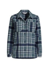 LANDS' END Anyweather Fleece-Hemdjacke, Damen,  Blau, Polyester, by Lands' End