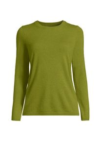 LANDS' END Kaschmir-Pullover mit rundem Ausschnitt, Damen,  Gr&uuml;n, Kaschmir, by Lands' End