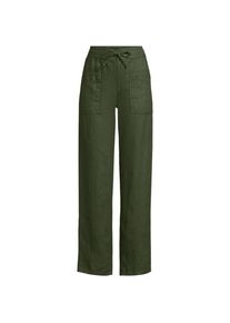 LANDS' END Relaxte Leinenhose mit geradem Bein, Damen,  Gr&uuml;n, Leinen, by Lands' End