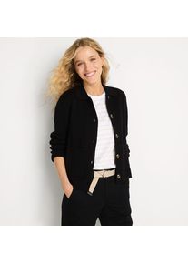 LANDS' END Feinstrick-Jacke aus Baumwolle, Damen,  Schwarz, Baumwolle, by Lands' End
