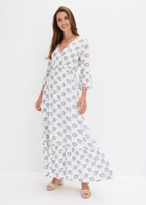 bonprix Maxikleid aus strukturierter Viskose mit Glitzereffekt, wei&szlig;, Gr.36, sommerliches Maxikleid aus strukturierter Viskose mit eingewebten Glitzerstreifen