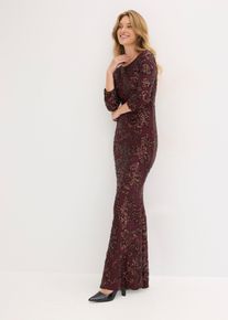 bonprix Paillettenkleid mit R&uuml;ckenausschnitt, rot, Gr.42, Romantisches Kleid im Mermaid-Shape mit sch&ouml;nem R&uuml;ckendetail und Pailletten