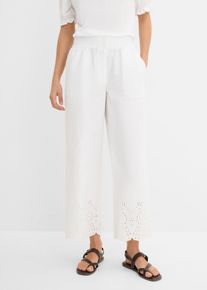 bonprix Culotte aus reiner Baumwolle, wei&szlig;, Gr.38, Culotte mit Lochstickerei aus reiner Baumwolle, 100% Baumwolle (organic)