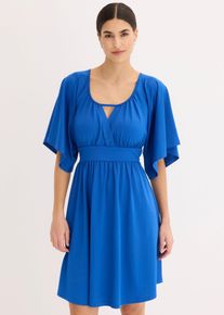 bonprix Minikleid mit tiefem Ausschnitt, blau, Gr.48/50 (XL), Stylisches Kleid mit toller Passform