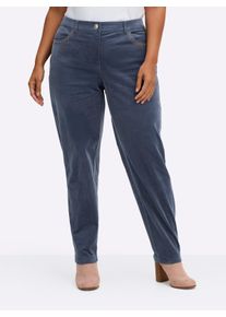 sheego Gro&szlig;e Gr&ouml;&szlig;en Chinohose mit dehnbaren N&auml;hten, rauchblau, Gr&ouml;&szlig;e 58 - Damen