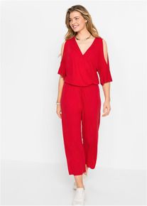 bonprix Jersey-Jumpsuit aus flie&szlig;ender Viskose, rot, Gr.44/46 (L), Traumhafter Jumpsuit mit raffinierten Details, aus Viskose