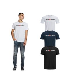 Jack & Jones JACK&JONES Herren Jjecorp Logo Crew Neck Kurzarm-T-Shirts 3er-Pack