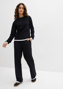 bonprix Baumwoll - Jogginganzug (2-tlg. Set), schwarz, Gr.36/38 (S), Jogginganzug aus Baumwoll-Elasthan-Mix, 95% Baumwolle (organic)