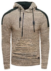 Rusty Neal 1/2 Zip Grobstrick Kontrast Kapuzen-Pullover