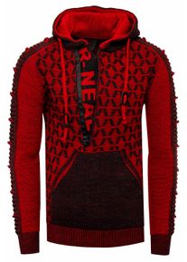 Rusty Neal 1/2 Zip Kontrast Grobstrick Kapuzen-Pullover