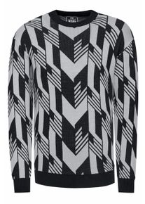 Rusty Neal Kontrast Feinstrick Rundhals-Pullover