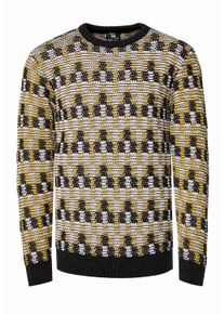 Rusty Neal Kontrast Rundhals-Pullover