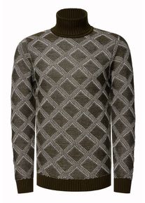 Rusty Neal Grobstrick mit Karomuster Rollkragen-Pullover