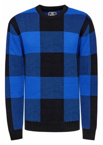 Rusty Neal Schwerer Karo Kontrast Grobstrick Pullover