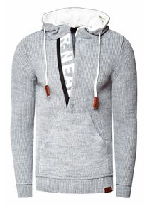 Rusty Neal 1/2 Zip Grobstrick Slim Fit Kapuzen-Pullover